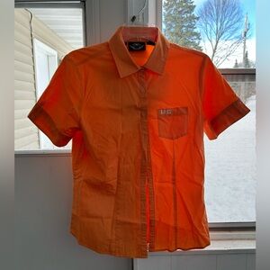 Vintage Harley Davidson Orange
Button Up Embroidered Shirt 2003
Women's M